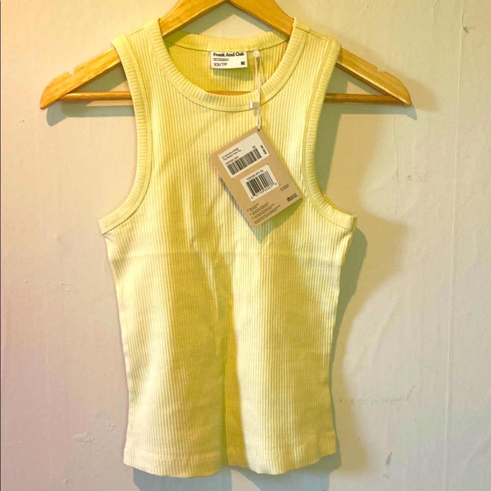 Butter yellow ribbed tank top